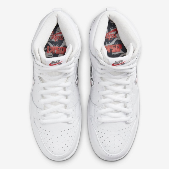 Nike SB Dunk High ISO Orange Label Oski Great White Shark DC8908 105 - Picture 4 of 11